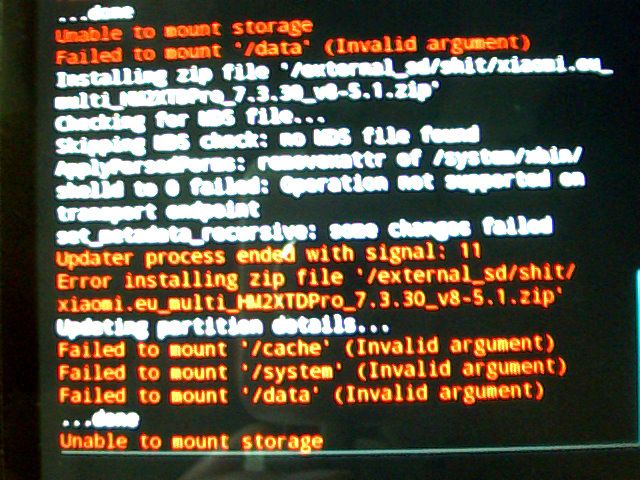 Panduan atasi masalah Failed To Mount System (Invalid Argument) pada Sony Xperia X8 via TWRP