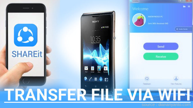 Kirim dan Transfer File via Wifi di Sony Xperia E dual Menggunakan ShareIt Versi Baru