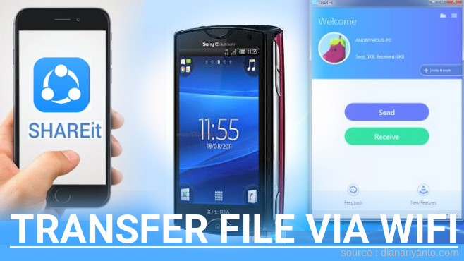 Kirim dan Transfer File via Wifi di Sony Xperia mini Menggunakan ShareIt Versi Baru