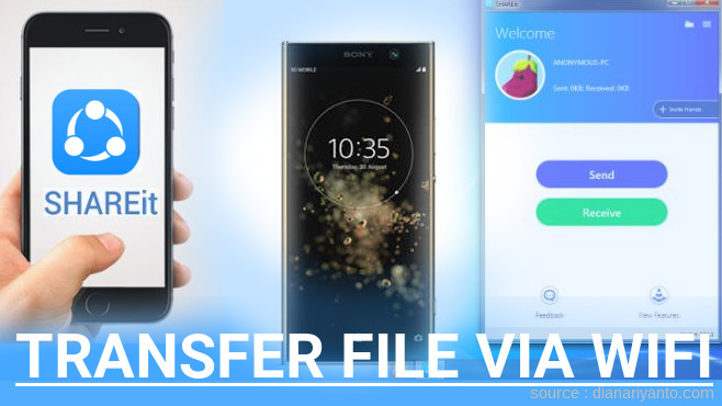 Cara Mudah Transfer File via Wifi di Sony Xperia XA2 Plus Menggunakan ShareIt Versi Baru