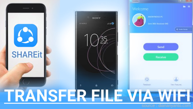 Transfer File via Wifi di Sony Xperia XZ1 Menggunakan ShareIt Versi Baru