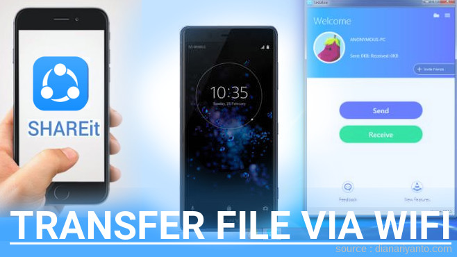 Kirim dan Transfer File via Wifi di Sony Xperia XZ2 Compact Menggunakan ShareIt Versi Baru